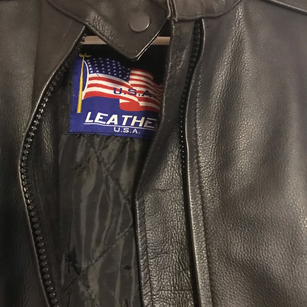 Leather riding jacket